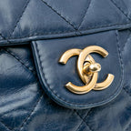 Blue Leather Chanel Flap Bag