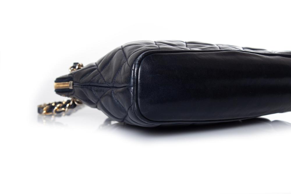 Blue Leather Chanel Crossbody Bag