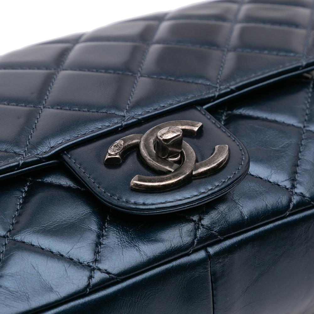 Blue Leather Chanel Flap Bag
