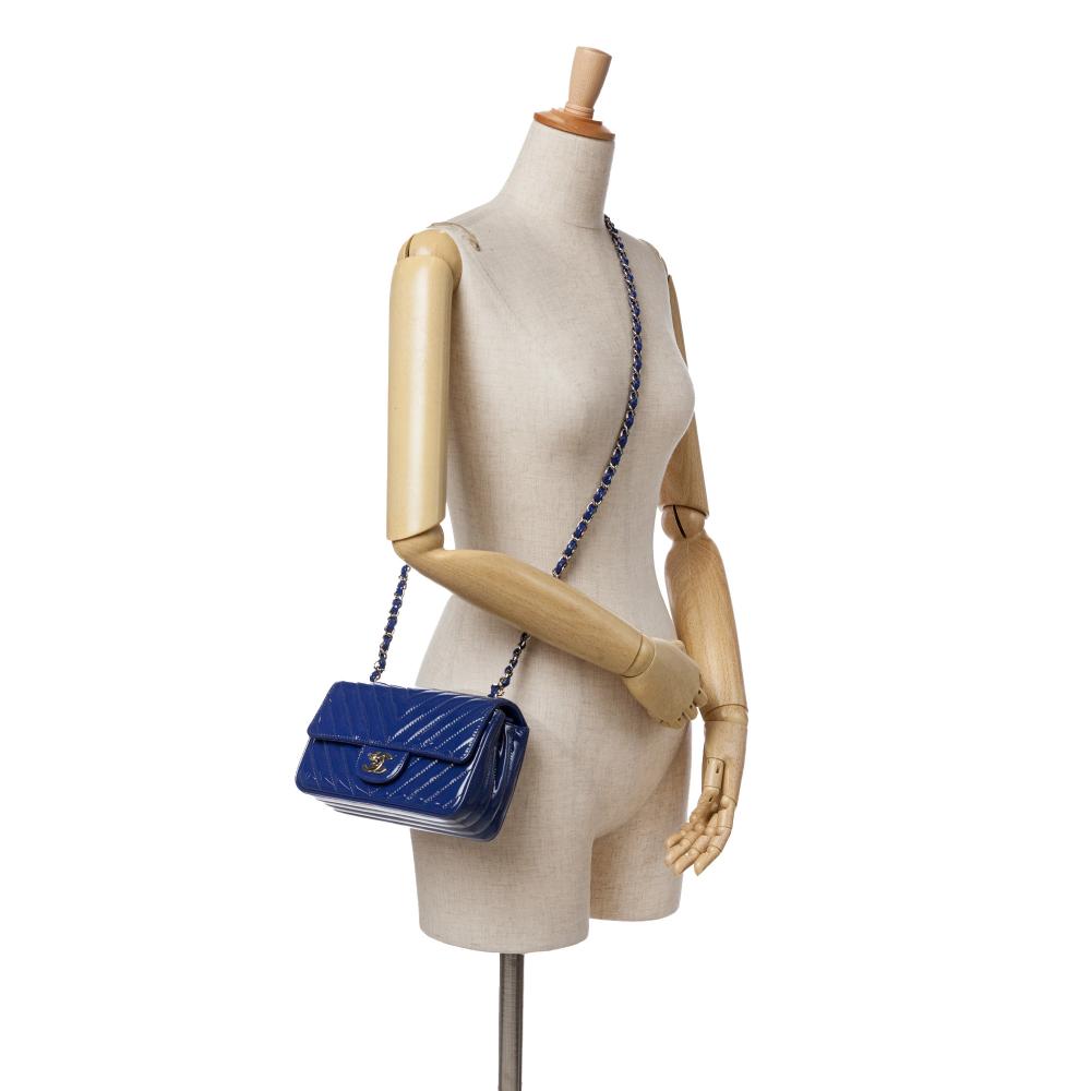 Blue Leather Chanel Flap Bag