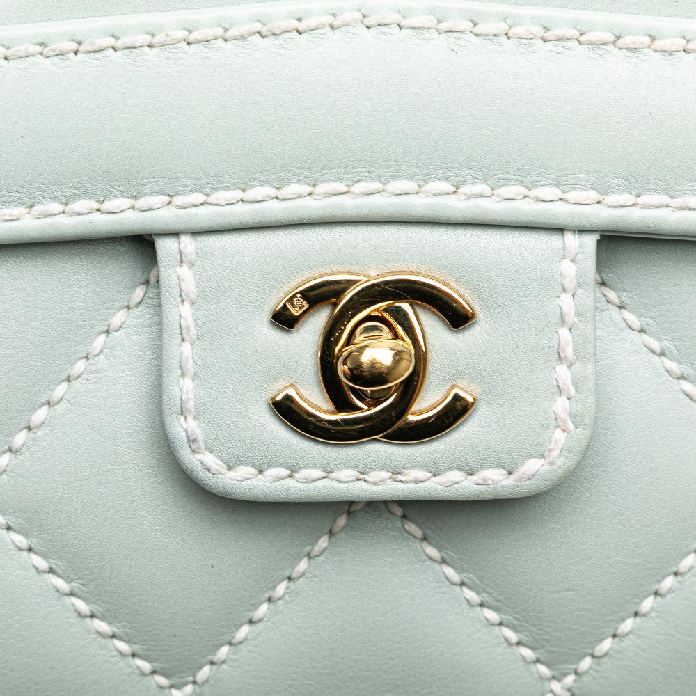Blue Leather Chanel Flap Bag