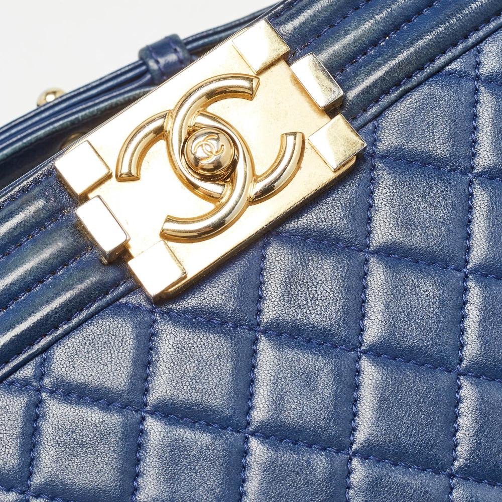 Blue Leather Chanel Flap Bag