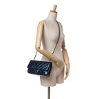 Blue Leather Chanel Flap Bag