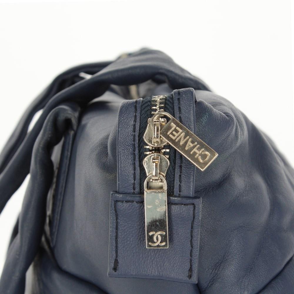 Blue Leather Chanel Shoulder Bag
