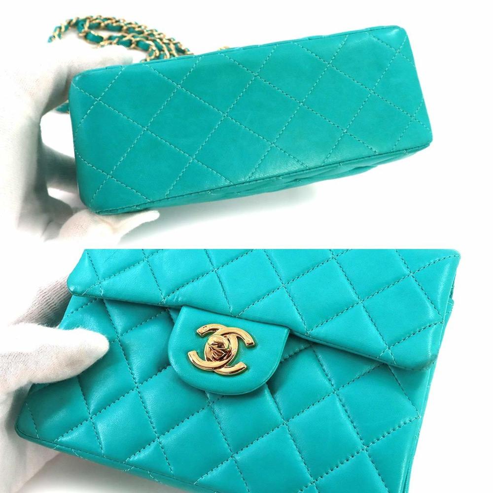 Blue Leather Chanel Shoulder Bag