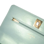 Blue Leather Chanel Wallet On Chain