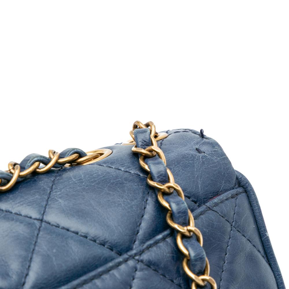 Blue Leather Chanel Flap Bag