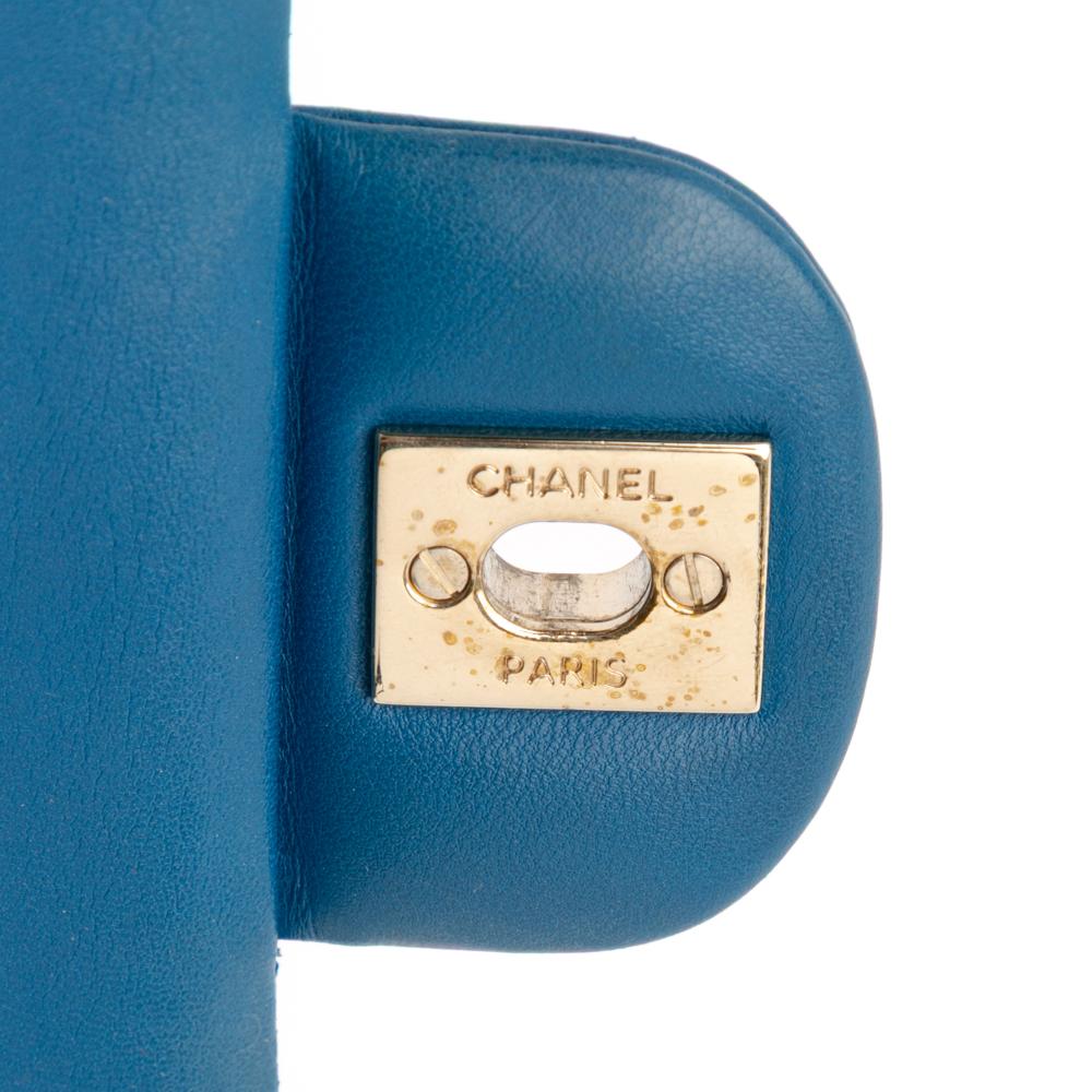 Blue Leather Chanel Flap Bag