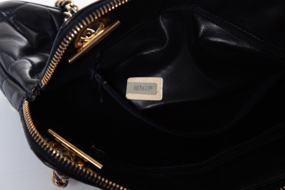 Blue Leather Chanel Crossbody Bag