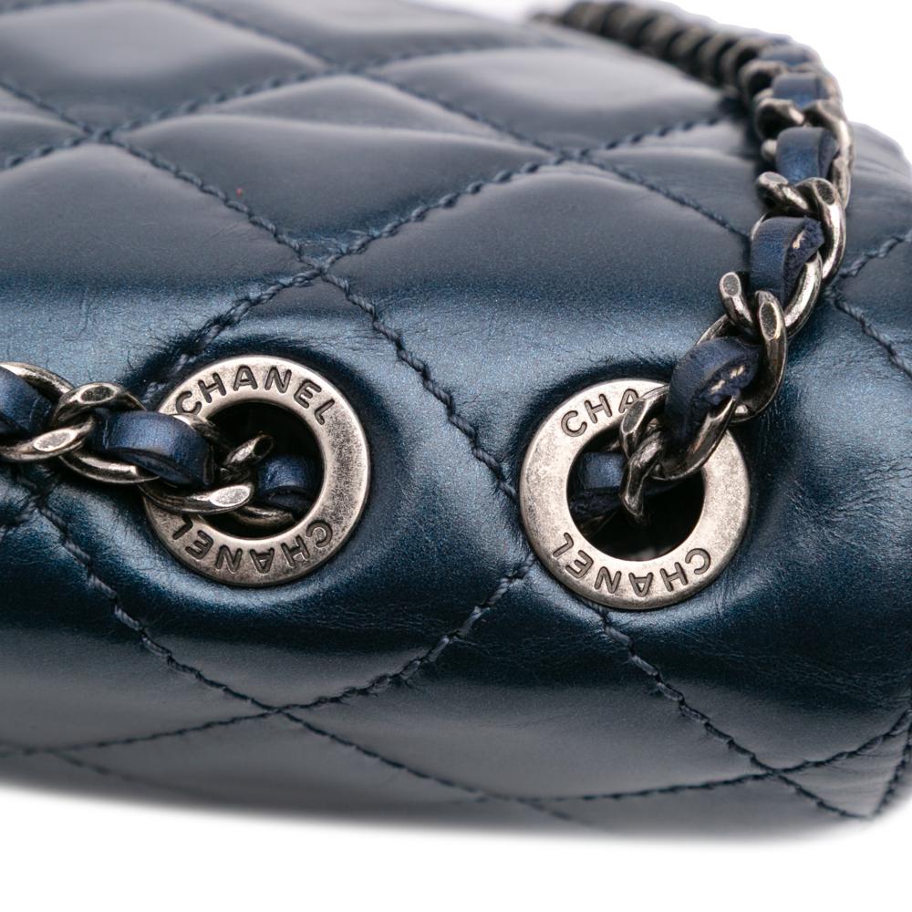 Blue Leather Chanel Flap Bag