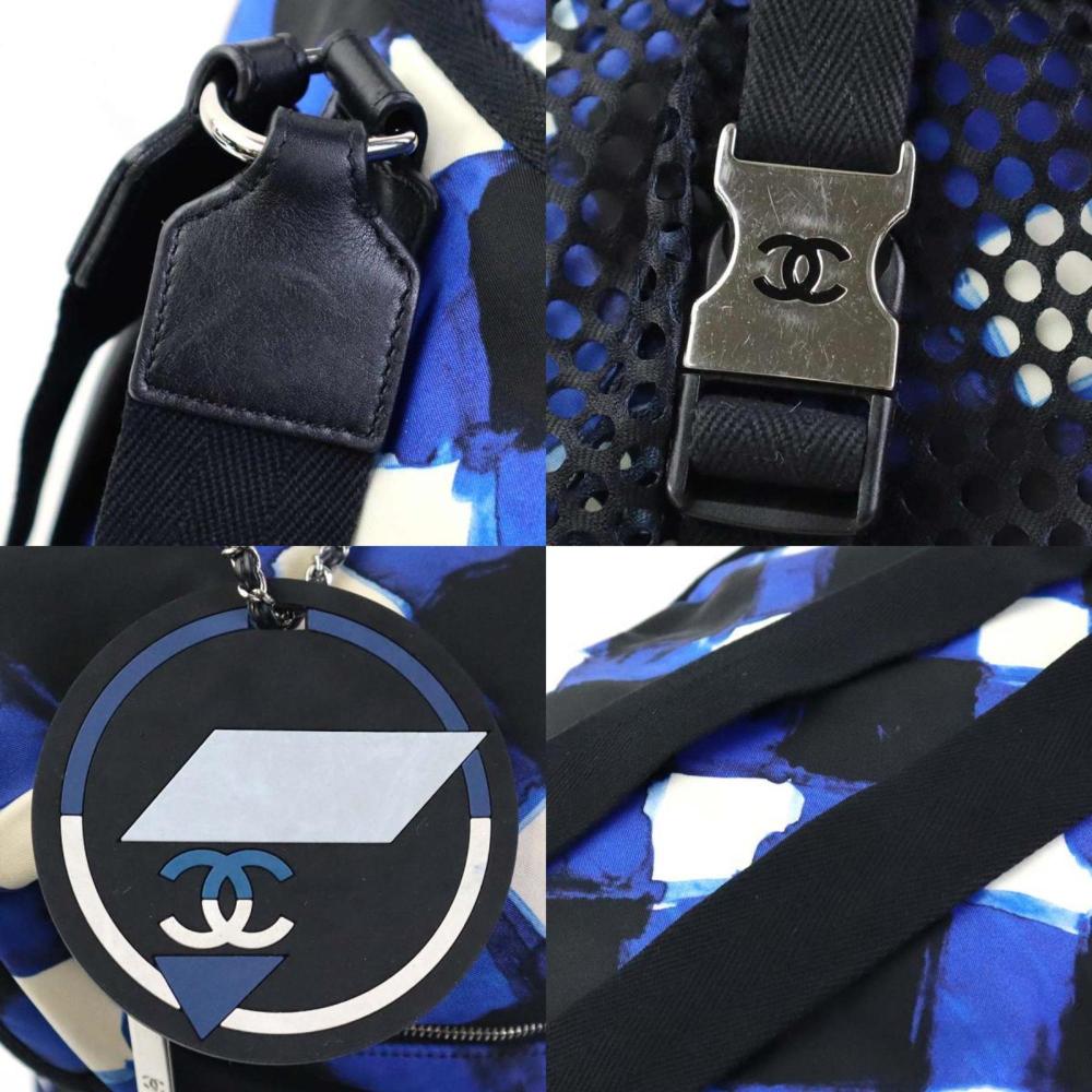 Blue Nylon Chanel Backpack