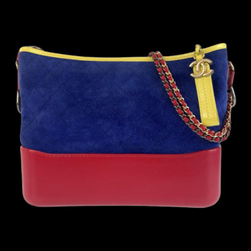Blue Suede Chanel Shoulder Bag