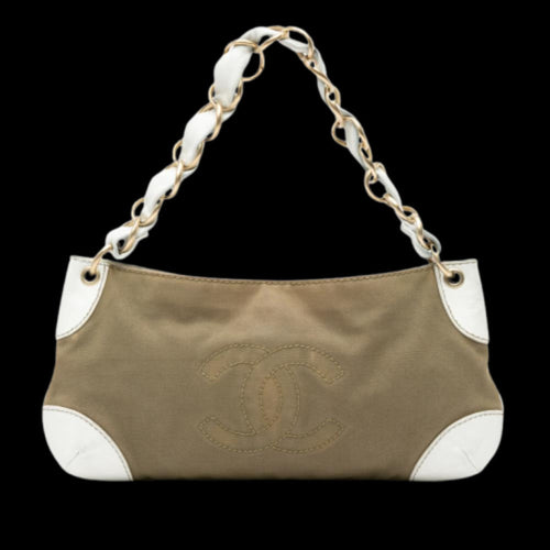 Brown Canvas Chanel Shoulder Bag