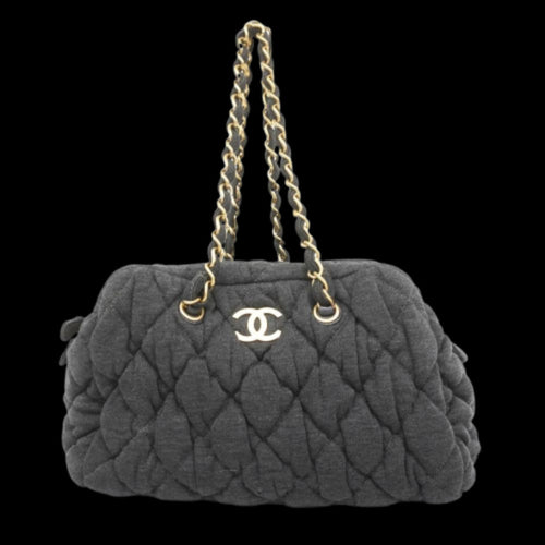 Brown Cotton Chanel Shoulder Bag
