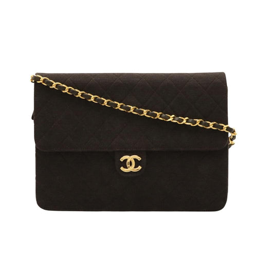 Brown Cotton Chanel Shoulder Bag