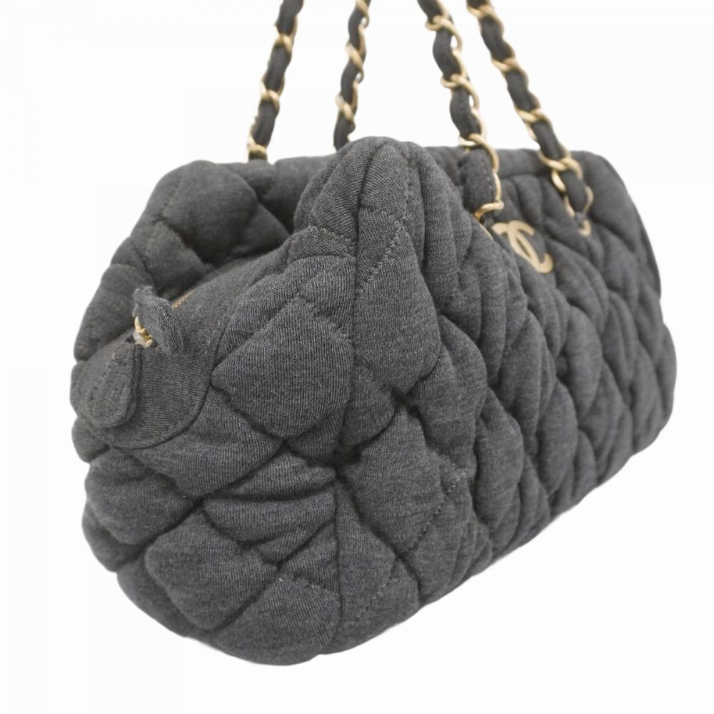 Brown Cotton Chanel Shoulder Bag