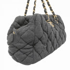 Brown Cotton Chanel Shoulder Bag