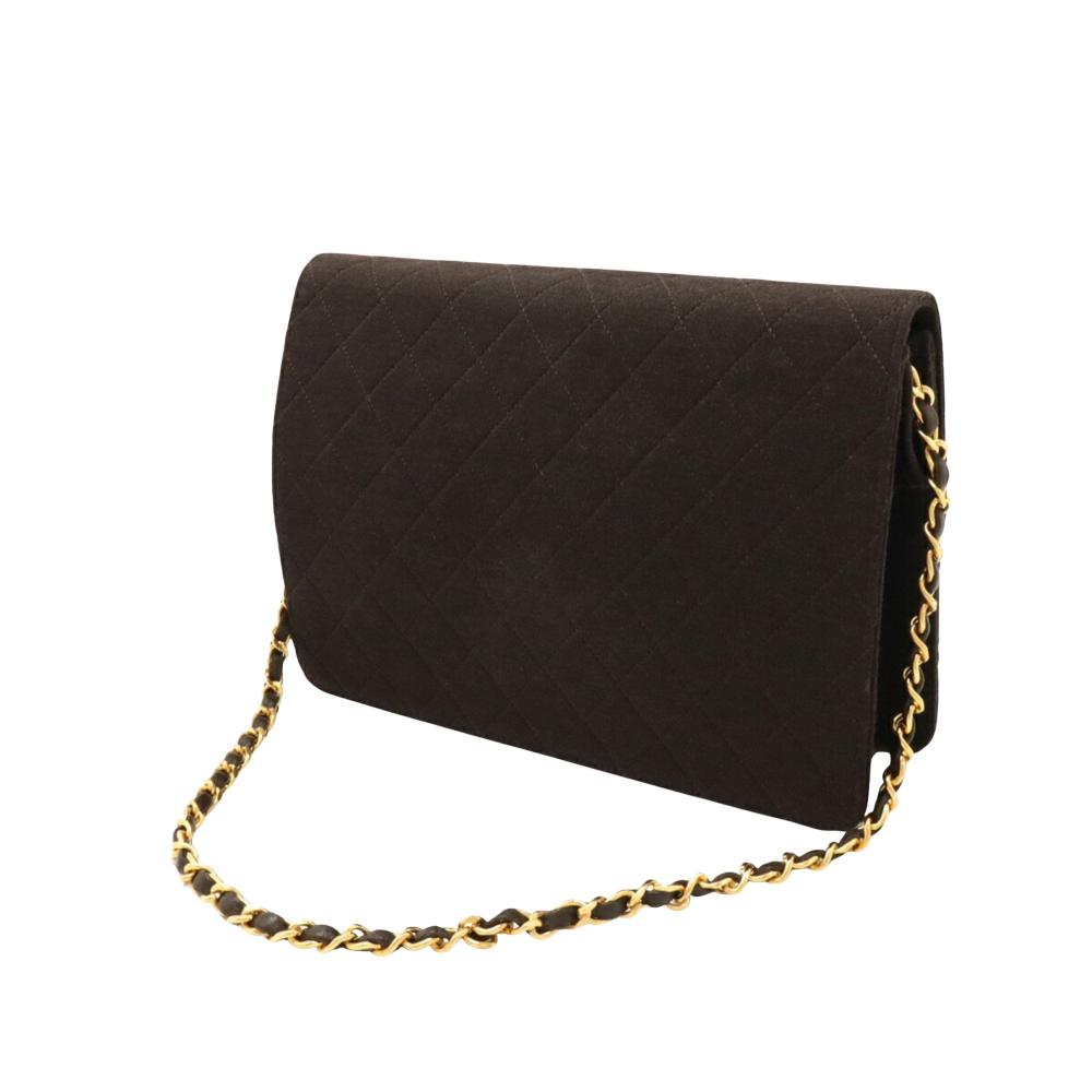 Brown Cotton Chanel Shoulder Bag