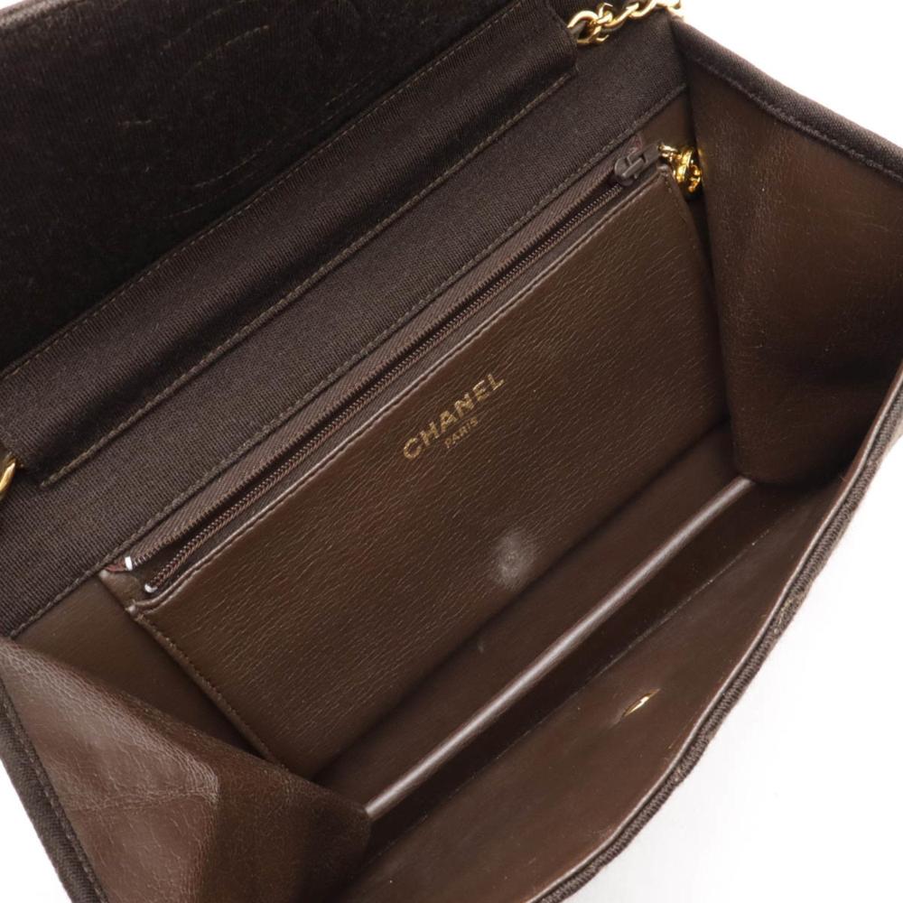 Brown Cotton Chanel Shoulder Bag