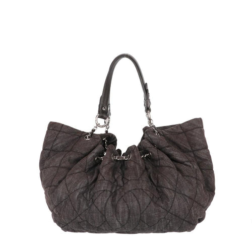 Brown Denim Chanel Shoulder Bag