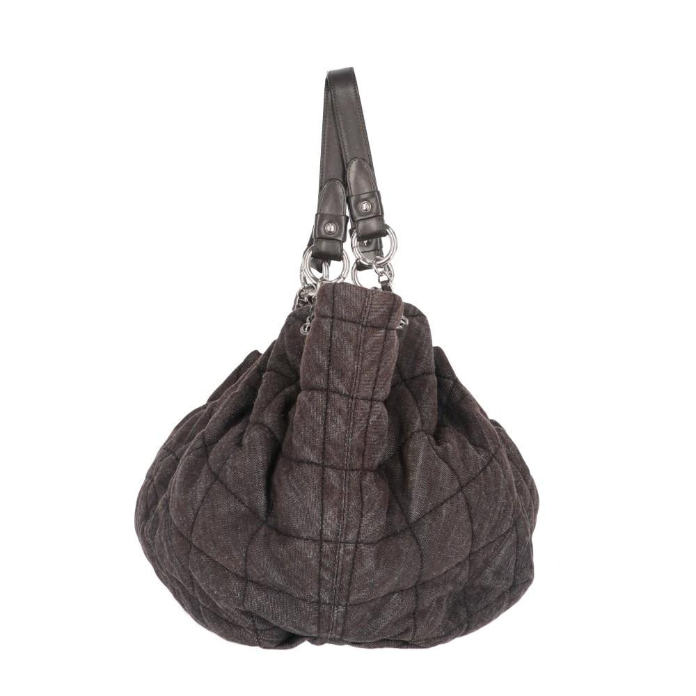Brown Denim Chanel Shoulder Bag