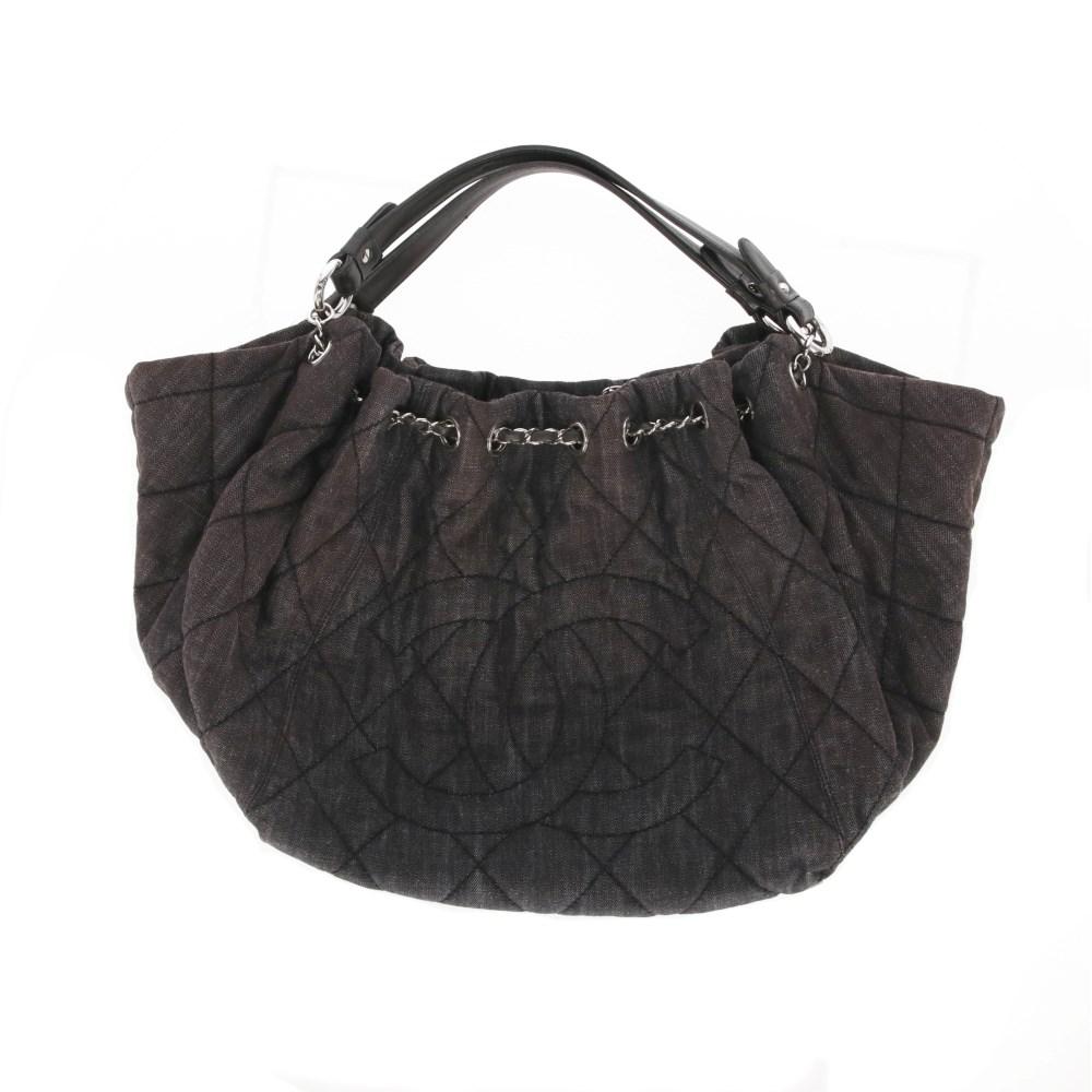 Brown Denim Chanel Shoulder Bag