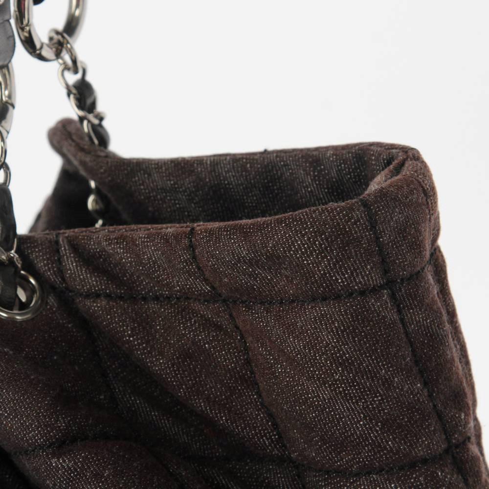 Brown Denim Chanel Shoulder Bag