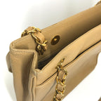 Brown Fabric Chanel Shoulder Bag