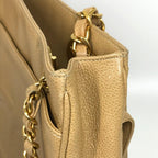 Brown Fabric Chanel Shoulder Bag