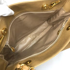 Brown Fabric Chanel Shoulder Bag