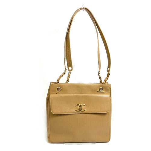Brown Fabric Chanel Shoulder Bag