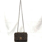 Brown Fabric Chanel Flap Bag