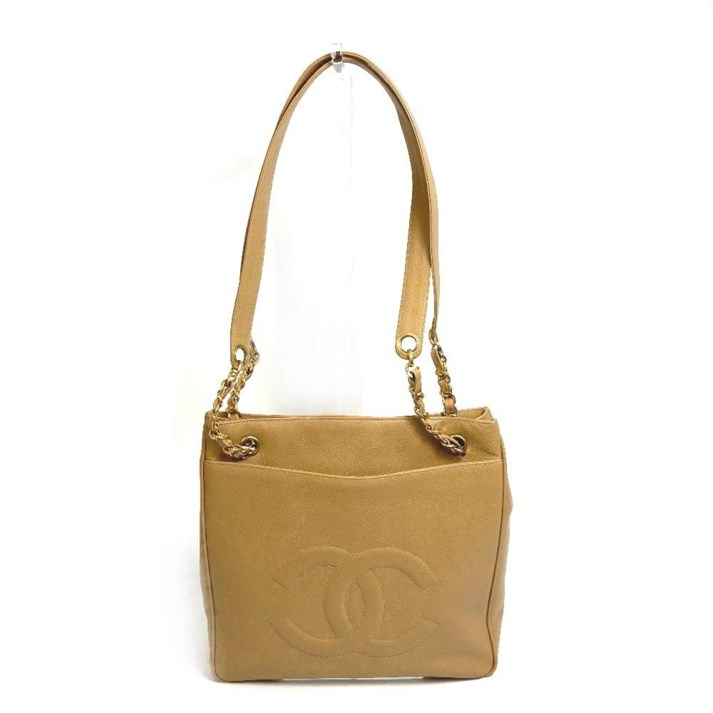 Brown Fabric Chanel Shoulder Bag