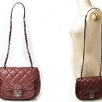 Brown Fabric Chanel Shoulder Bag