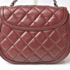 Brown Fabric Chanel Shoulder Bag