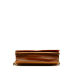 Brown Fabric Chanel Wallet On Chain