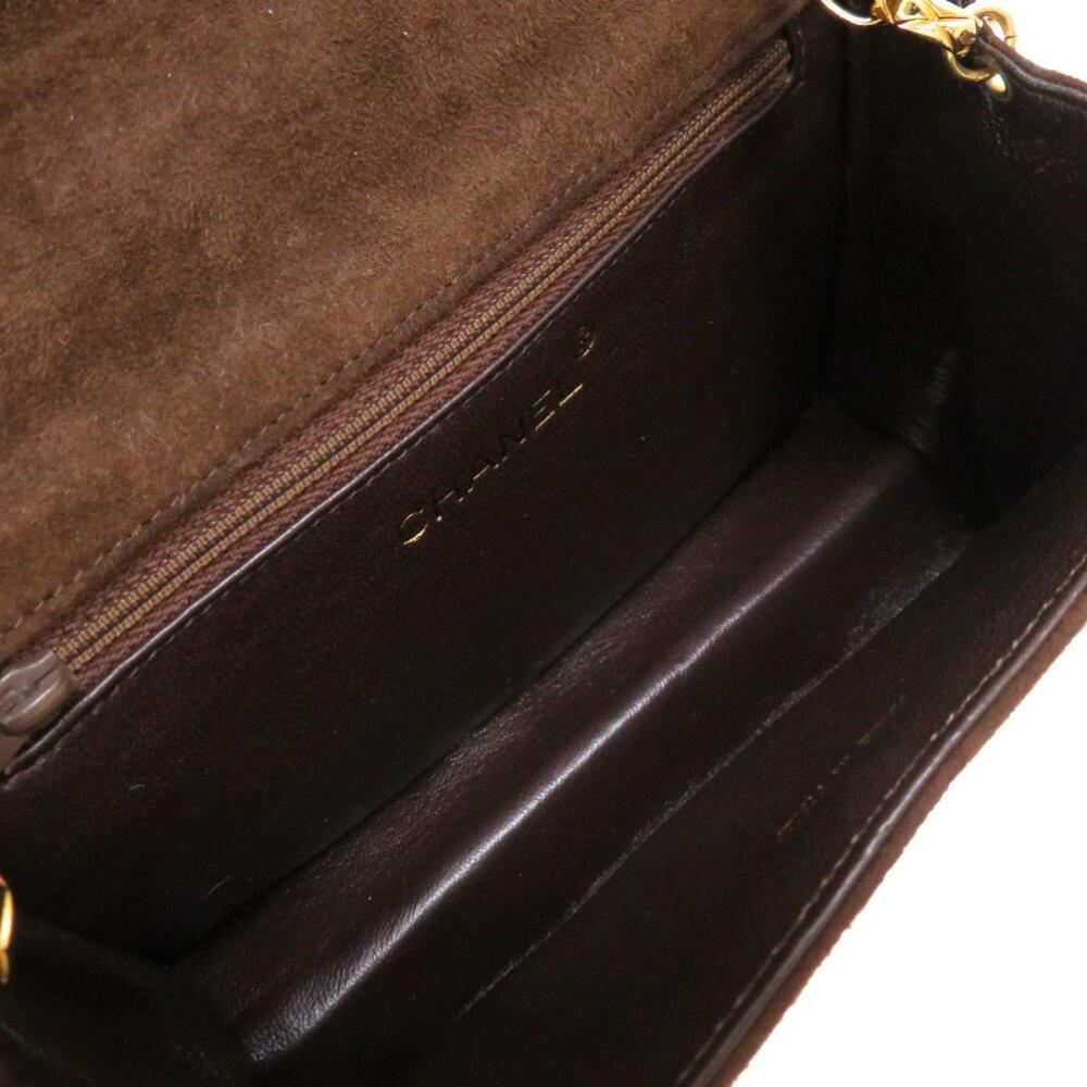 Brown Fabric Chanel Shoulder Bag