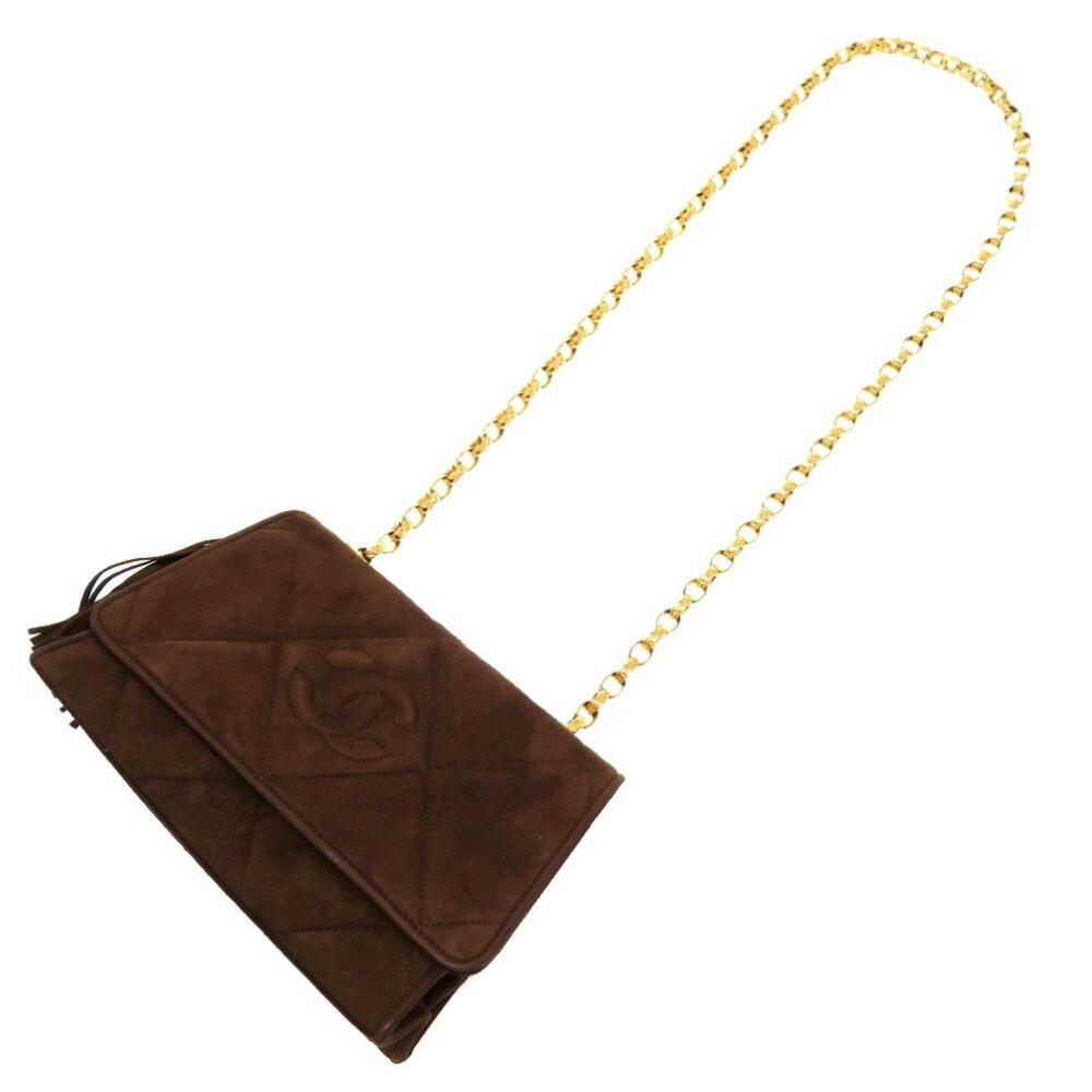 Brown Fabric Chanel Shoulder Bag