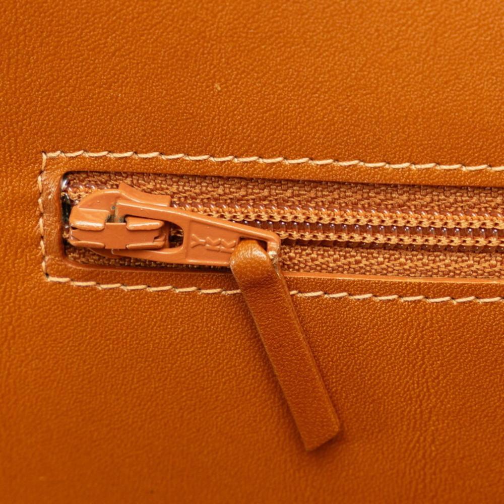 Brown Fabric Chanel Wallet On Chain