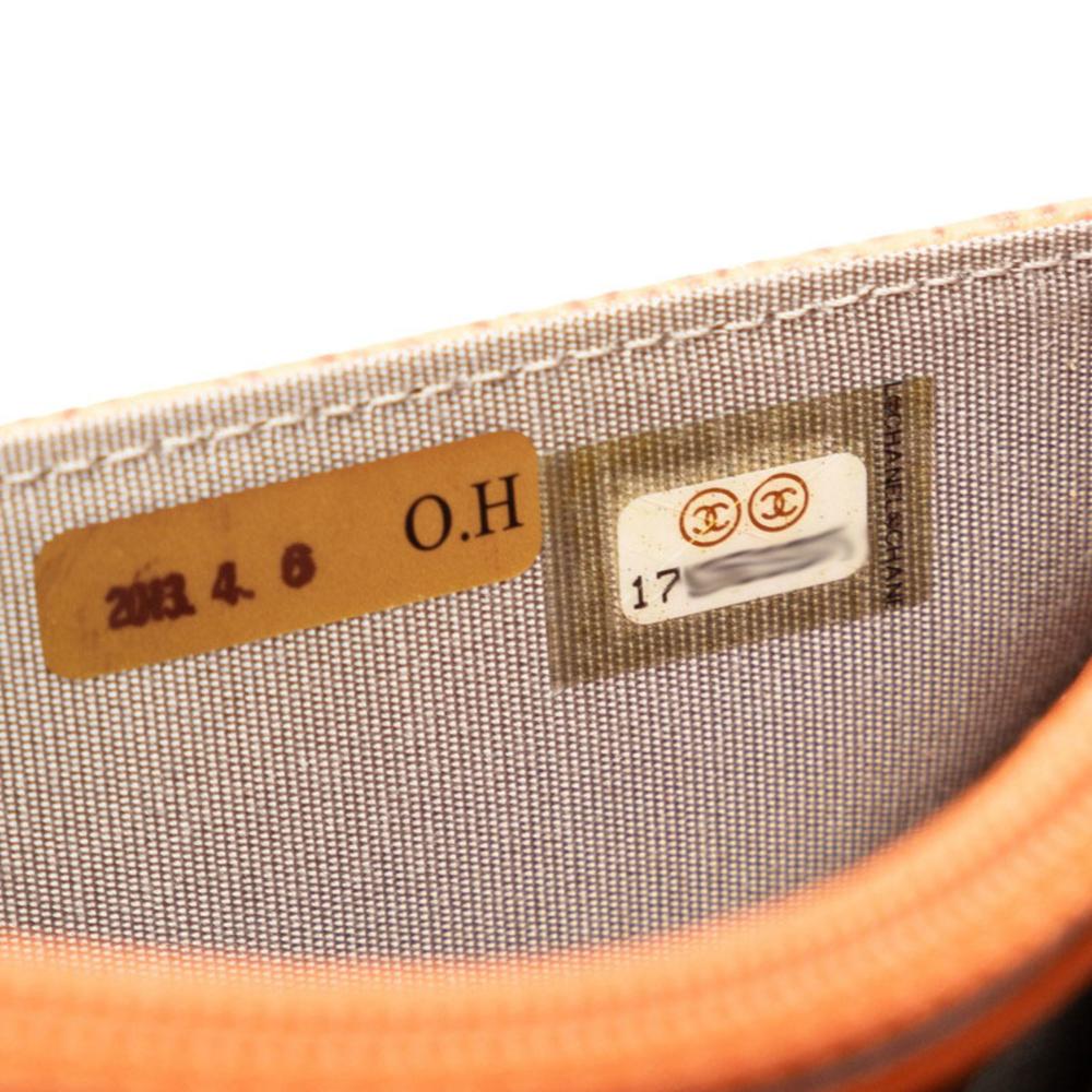 Brown Fabric Chanel Wallet On Chain