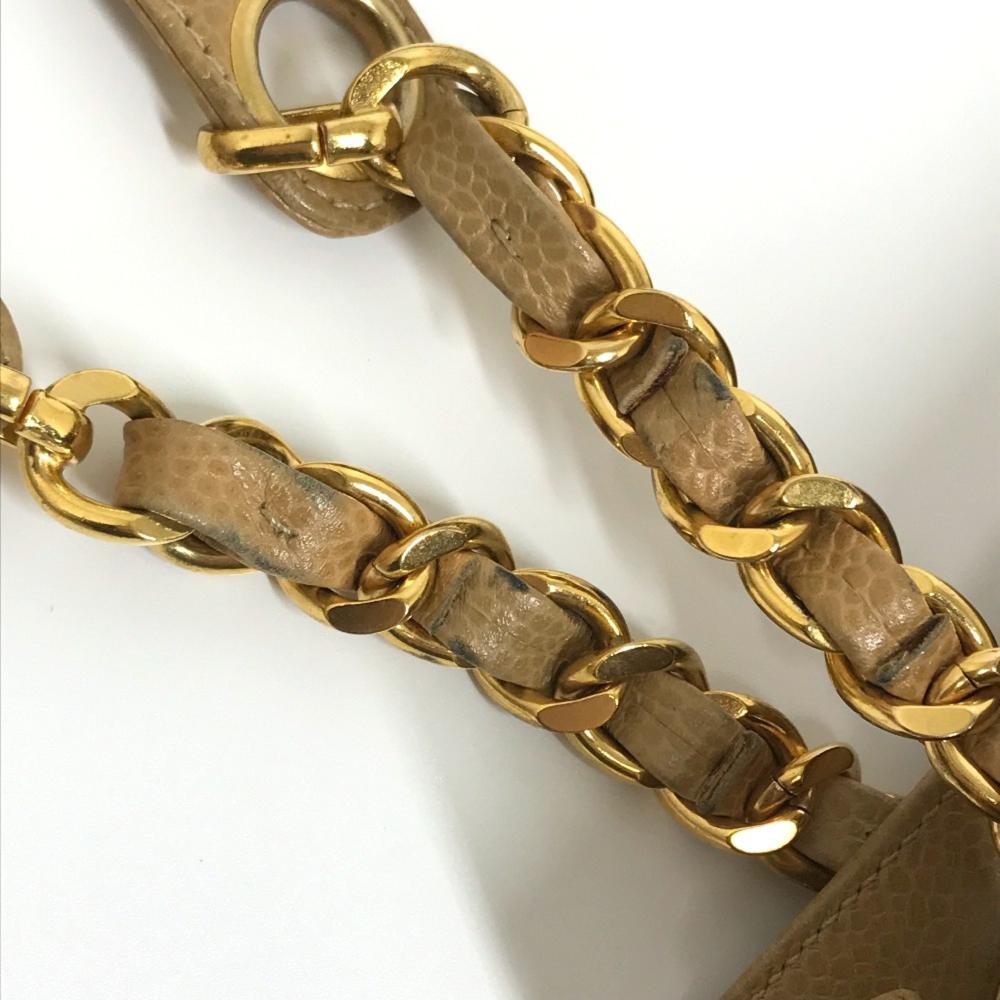Brown Fabric Chanel Shoulder Bag