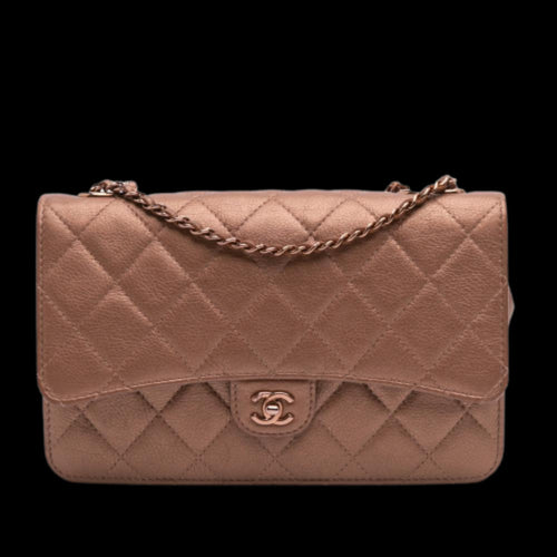 Brown Leather Chanel Wallet On Chain