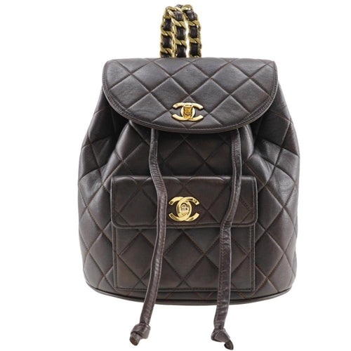 Brown Leather Chanel Backpack