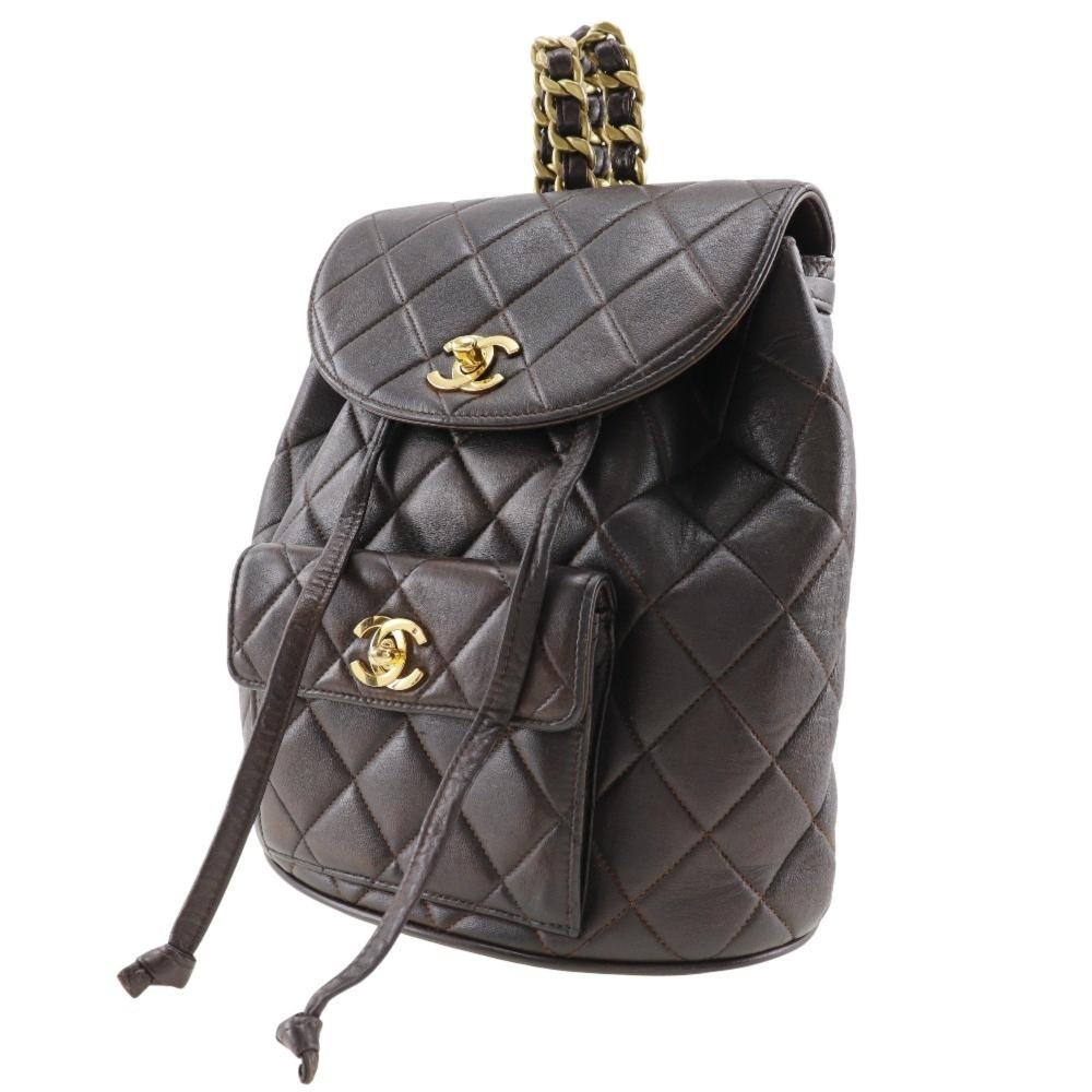 Brown Leather Chanel Backpack