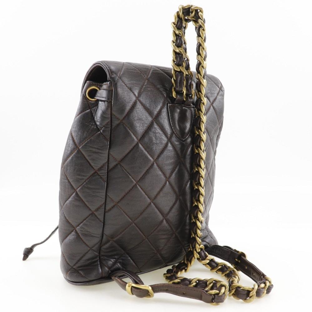 Brown Leather Chanel Backpack