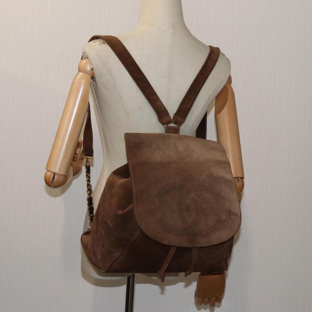 Brown Suede Chanel Backpack