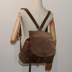 Brown Suede Chanel Backpack