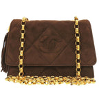Brown Suede Chanel Shoulder Bag