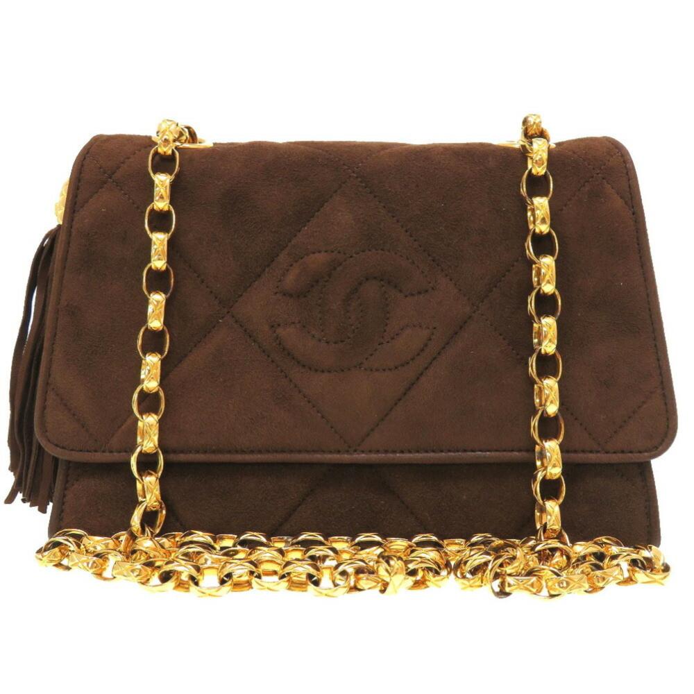 Brown Suede Chanel Shoulder Bag