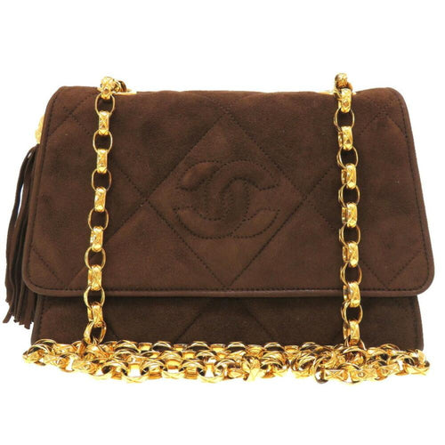 Brown Suede Chanel Shoulder Bag
